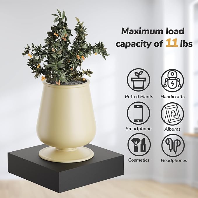 BAMEOS Small Floating Shelves for Wall, Small Black Shelf 5.9 * 5.7 Inch Display Ledges for Decor, Mini Shelf for Wall, Black-NeatNest