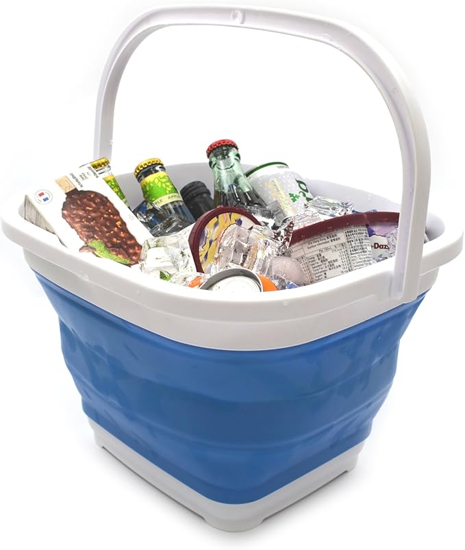 SAMMART 11L (2.9 Gallon) Collapsible Rectangular Handy Bucket (1, Blue)-NeatNest