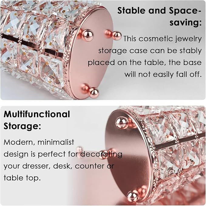 AKOAK 1 Pack Crystal Makeup Brush Holder Office Supplies Storage Rack Eyebrow Pencil/Lipstick/Pencil Makeup Container, Dressing Table, Bedroom, Office (White)-NeatNest