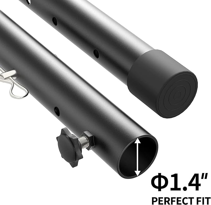 (4-Pack) Folding Table Leg Extenders, Highly Durable Steel Folding Table Leg Risers, Folding Desk Leg Extensions for Straight and Bent Legs, Adjustable Table Height Extenders for Rise 3.6in/5.2in-NeatNest