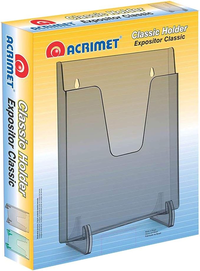 Acrimet Pocket File Holder Vertical Design Brochure Display (for Wall Mount or Countertop Use) (Removable Supports Included) (Letter Size) (Clear Crystal Color)