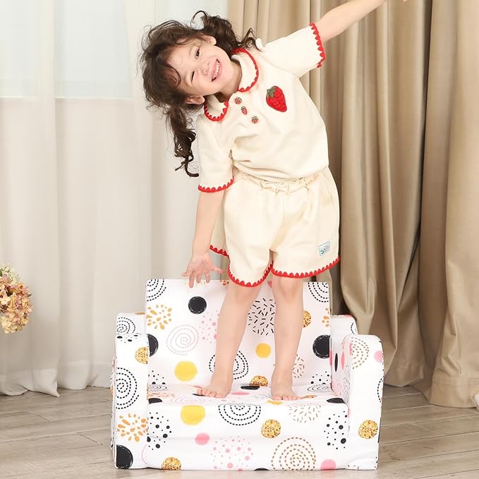 Firework Kids Sofa, 2-in-1 Kids Couch Fold Out, Convertible Sofa to Bed for Girls and Boys-NeatNest