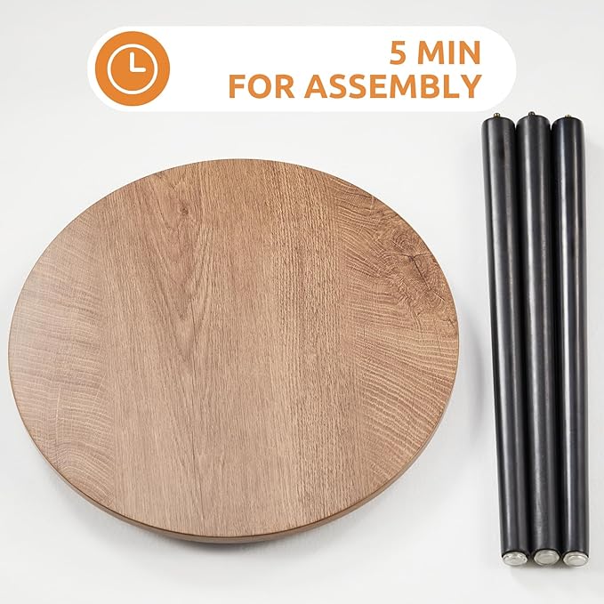 Apicizon Small Round Side Table, Nightstand End Table for Small Spaces, Bedroom, Living Room, Easy Assembly Modern Bedside Table, 16.5 x 20 Inches, Oak-NeatNest