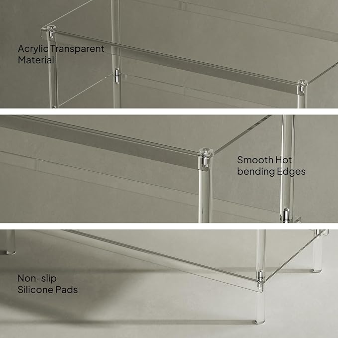 Aquiver 4-Tier Acrylic Shoe Rack - Shoe Rack Organizer - Modern Shoe Storage Shelf, Holds 12-16 Pairs of Shoes for Entryway, Closet - 25.6'' L x 11.8'' W x 28.3'' H, Clear, Easy Assembly & Clean-NeatNest