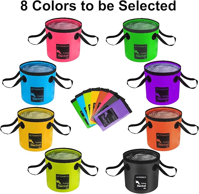 AUTODECO Collapsible Bucket 5 Gallon Container Folding Water Bucket Portable Wash Basin 20L-NeatNest
