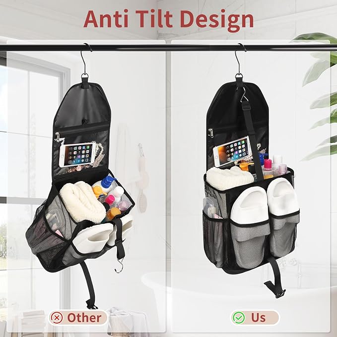Ethereal Hanging Mesh Shower Caddy Portable for College Dorm Room Essentials, Large Capacity Shower Bag for Guys/Girls, for Beach, Swimming, Gym