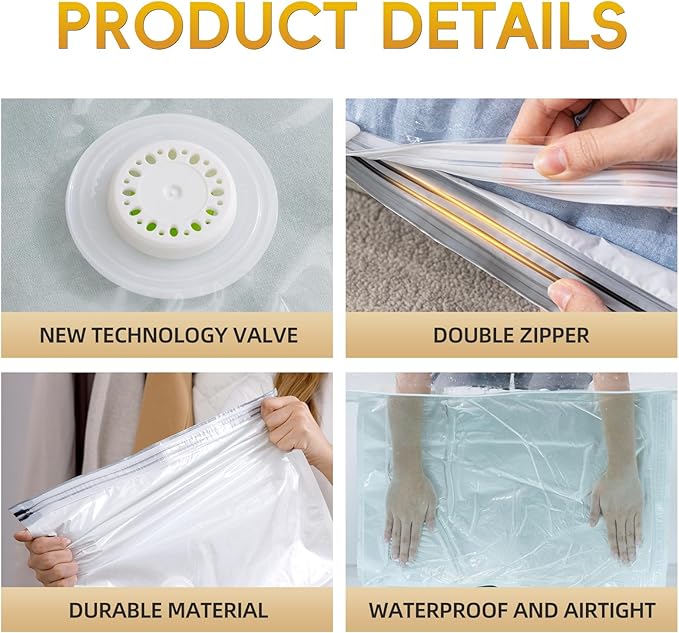 Vacuum Storage Bags with Electric Air Pump, 25 Pack (5 Jumbo, 5 Large, 5 Medium,10 Roll Up Bags) Space Saver Bag, Vacuum Sealer Bags for Clothes, Blanket, Duvets, Pillows, Comforters, Travel-NeatNest