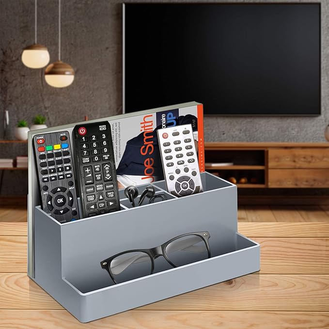 Acrimet Desktop Organizer - Multi Organizer Caddy Holder for Office, Home and School use (Plastic) (Silver Color)-NeatNest