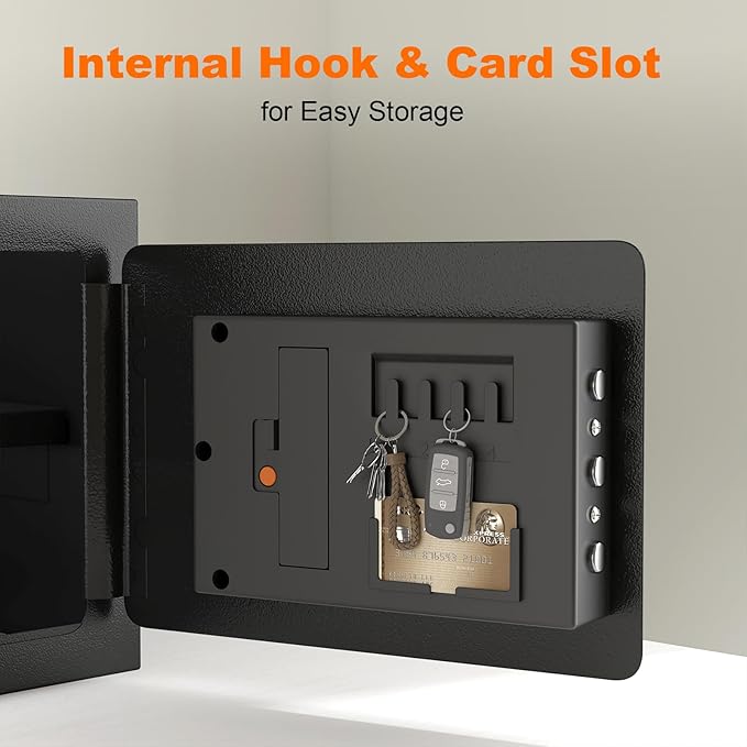 0.8 Cubic Fireproof Waterproof Safe, Security Digital Box with Removable Shelf, Cash Box for Home, Fireproof Safe for Documents, Jewelry, Gun, Valuables, Safety Box, Black