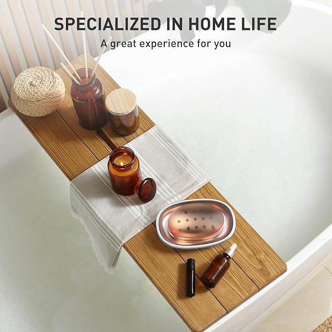 Double Layers Metal Soap Dish,Stainless Steel Soap Holder with Draining Tray for Bathroom Shower, Kitchen Sink, Highly Reliable and Durable-NeatNest
