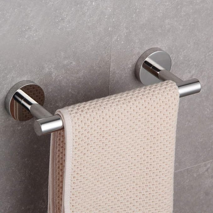 GERZ 9-Inch Bathroom Towel Bar Stainless Steel Bath Towel Rack Contemporary Style Wall Mount, Polished Finish AG1101C23-JG