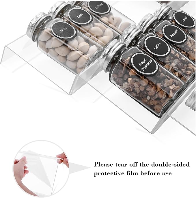 Acrylic Spice Rack Tray - Spice Drawer Organizer for Kitchen Cabinets Storage and Organization (Jars Not Included)-NeatNest