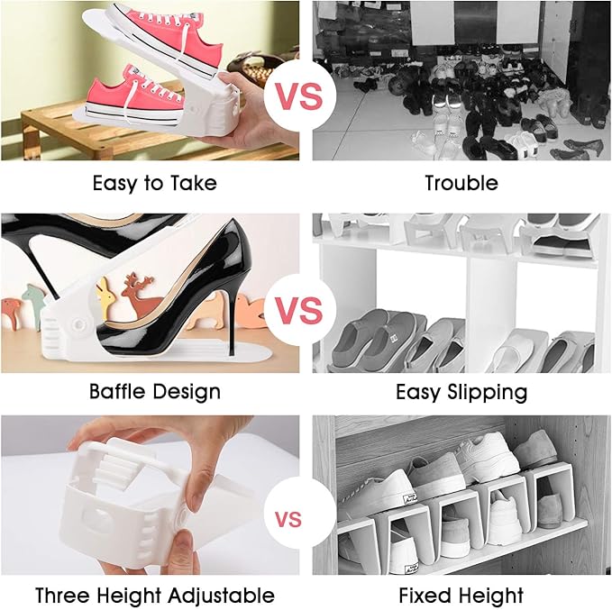 Neprock Shoes Organizer for Closet, Shoe Rack Organizador De Zapatos for Closet Organization, Shoe Slots Organizer Shoe Storage Shoe Holder Space Saver for Entryway(36-Pack)(White)-NeatNest