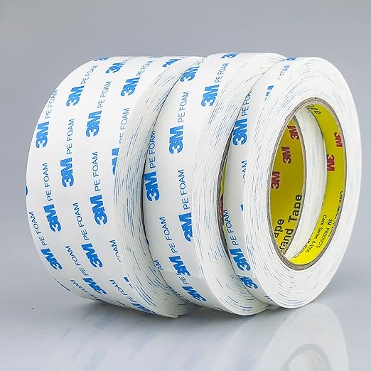 Double Sided Tape 0.39in x 16.5ft, Mounting Tape Heavy Duty, Removeable PE Foam Tape Strips, Strong Adhesive Tape Waterproof Free Damage for Paint Wall Picture Hanging Poster