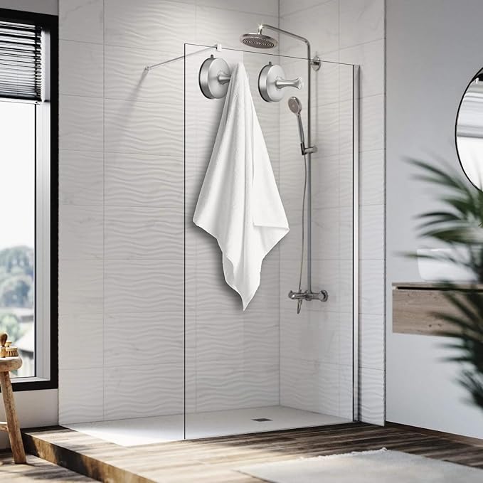 DGYB Suction Cup Hooks for Shower 2-Pcs Heavy-Duty 15LB Max Load, 304 Stainless Steel & PVC, No Drill Bathroom Wall Hooks for Towels, Robe, Loofah (Brush)-NeatNest