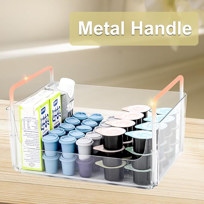 Clear Makeup Organizer Tray with Handles Bathroom & Vanity Storage for Cosmetics, Skincare - Countertop Organizer Kitchen Cabinet Storage Tray-NeatNest