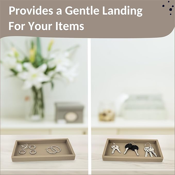 Countertop and Vanity Tray - Small 7.7” Silicone Tray for Soap Dispenser Bottles, Bathroom Trays, Kitchen Sink Trays, Sink Caddy Kitchen Sinks Organizer, Soap Dish & Sponge Holder Mat-NeatNest