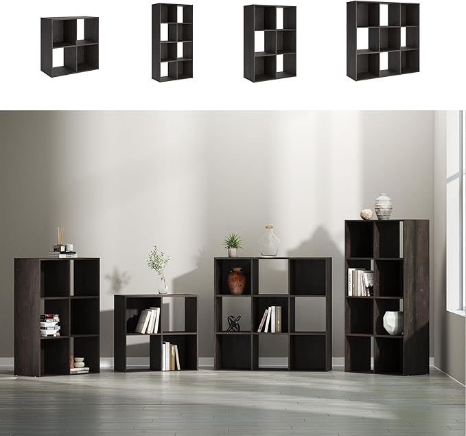 Signature Design by Ashley Piperton 8 Cube Storage Organizer or Bookcase, Charcoal