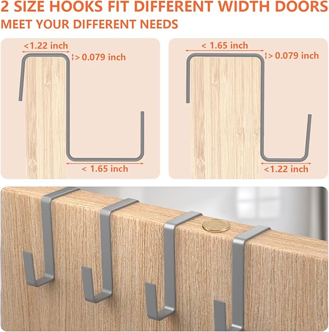 FENTEC 1 Pack Over The Door Shoe Organizer,68" Exlarge Deep Pockets Hanging Shoe Organizers, 8 Shelves Shoe Rack for Closet, Shoe Holder for Boots,Over Door Organizer in Home, RV, Dorm, Grey-NeatNest