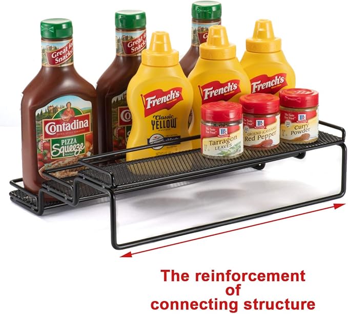 GONGSHI Spice Rack Organizer for Cabinet, Pantry and Countertop, 3 Tier Expandable Seasoning Shelf, Chrome-NeatNest