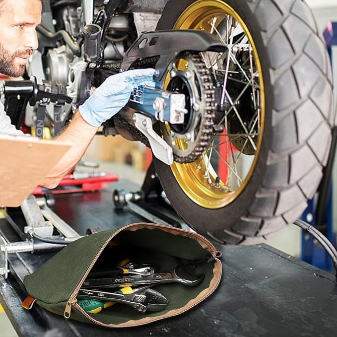 Canvas Zipper Pouch, 3 Pack Small Tool Pouch Organizer, Heavy Duty 16OZ Waxed Canvas Mini Zipper Bag Pouch, 5.7/6.7/12.3 Inch Tool Multipurpose Water Resistant Storage Pouches-NeatNest