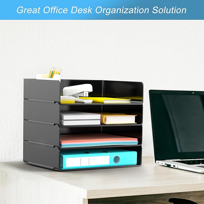 Desk Organizer, Stackable Paper Letter Tray, Desktop File Paper Holder Office Organization School Supplies-NeatNest