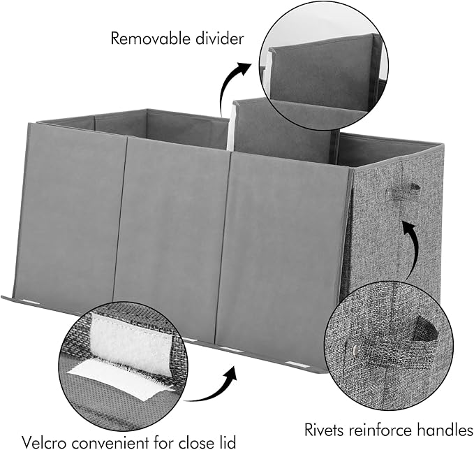 Extra Large Toy Box 167L, Sturdy Toy Storage Chest Organizer Bin Baskets with 2 Removable Divider for Boys, Girls, Kids, Nursery, Bedroom, Playroom, 35.5"x17" x17"(Linen Gray)-NeatNest