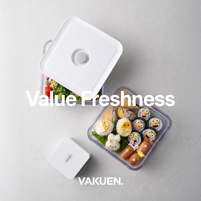 Premium Airtight Food Storage Containers, Mini Square 2pc/set(0.85qt), Smart One-Click Seal Lid, No Hinges, 100% Leak Proof, BPA-FREE, Dishwasher, Freezer & Microwave Safe