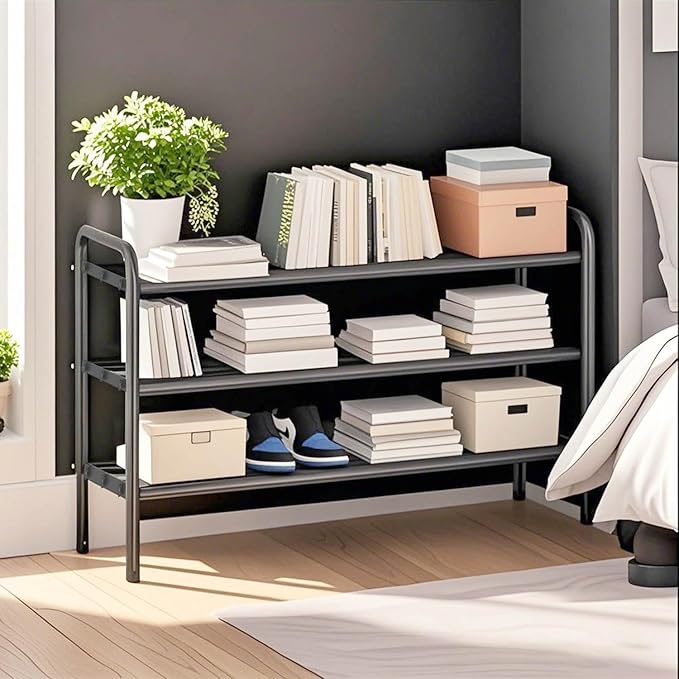 KANAV Expandable Shoe Rack Organizer – 3-Tier Shoe Shelf for Closet, Entryway & Front Door – Space-Saving Shoe Storage Solution-NeatNest