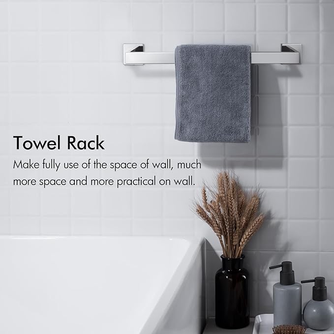 BANOLUX Towel Rack, 12-Inch Single Towel Bars for Bathroom, Towel Racks for Bathroom Wall Mounted SUS304 Stainless Steel Hand Towel Holder Organize Heavy Duty, Polished Chrome Towel Bar