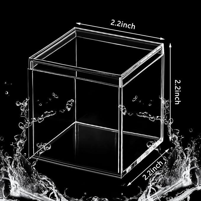 Blulu 8 Pieces Clear Acrylic Plastic Jewelry Box Mini Storage Box Mini Cube Containers with Lids for Candy Pill and Tiny Jewelry(Square,2.2 x 2.2 x 2.2 Inch)-NeatNest