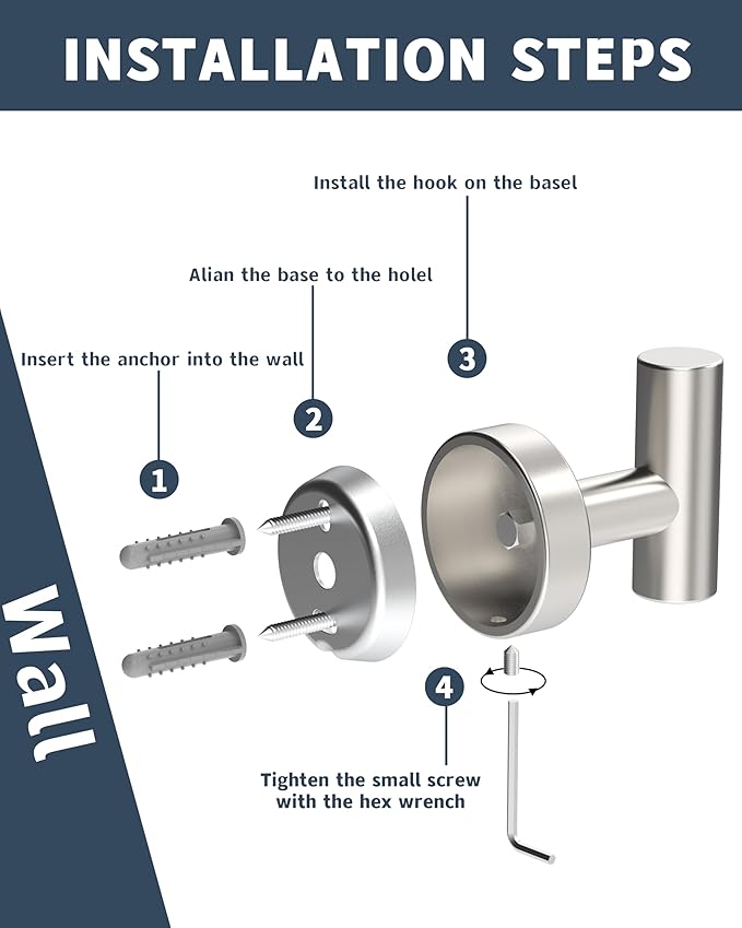 Brushed Nickel Towel Hook, Coat Robe Clothes Hook for Kitchen Garage Wall Mounted 2 Pack, 304 Stainless Steel, Heavy Duty Door Hanger, Cabinet Closet Wall Hook for Hotel Pool(Brushed Nickel)