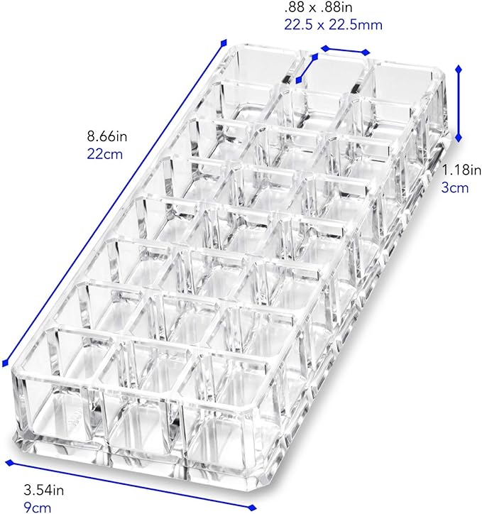 BY ALEGORY byAlegory (Set Of 2) Acrylic Lipstick Makeup Organizers 24 Space Beauty Storage Refillable Cosmetic Container - Clear-NeatNest