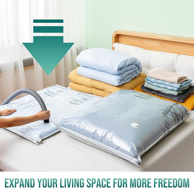 TAILI 20 Pack Combo Vacuum Storage Bags, Vacuum Seal Bags for Clothing (4 Jumbo, 4 Large, 4 Medium, 8 Travel Roll), Space Saver for Bulky Clothing, Beddings, Comforters, Saving More Closet Space-NeatNest