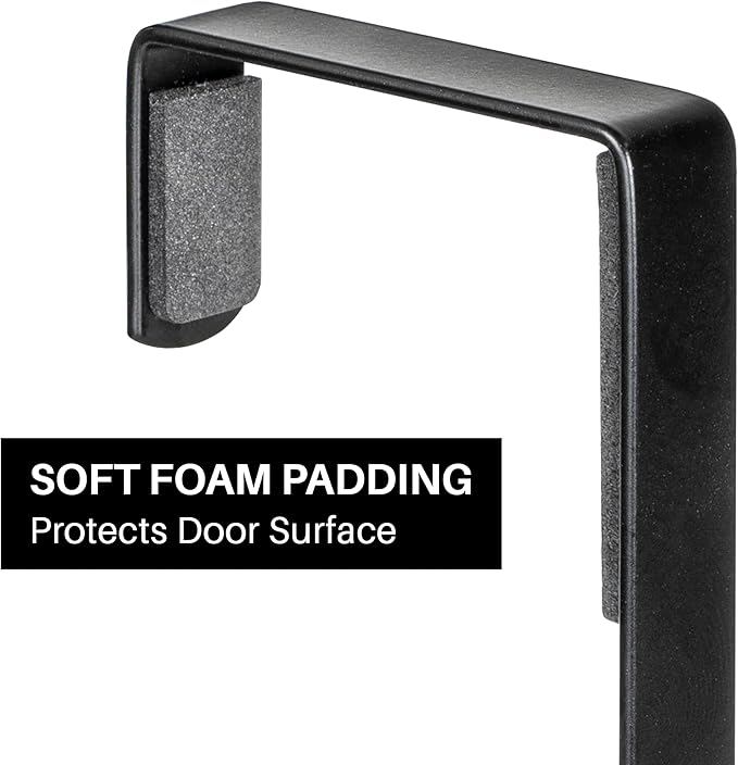 LYNK Professional® Home™ Over Door Hooks Rack - 5 Hook Over Door Hanger - Over Door Towel Rack - Hanging Towels or Clothes - for Bathroom, Bedroom or Laundry Room – Lifetime Ltd. Warranty - Black