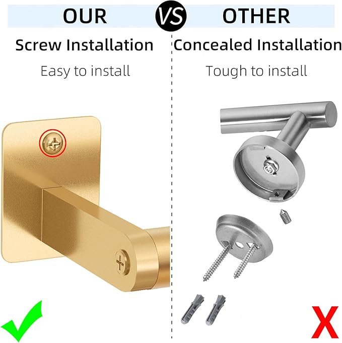 Bathroom Towel Bar, 24 Inch Towel Racks for Bathroom Wall Mounted, Heavy Duty Bath Hand Towel Holder Organizer, Modern Home Decor Towel Rod Bathroom Hardware Accessories, Gold