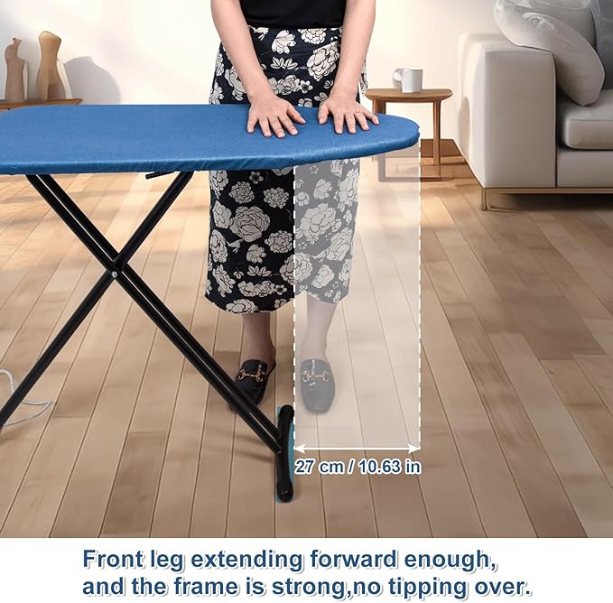 Duwee 12"x36" Ironing Board with Heat Resistant Cover and Thicken Felt Pad, Heavy Sturdy Legs
