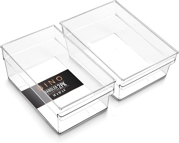 BINO | Plastic Storage Bins, X-Large | THE HANDLER COLLECTION | Multipurpose Organizer Bins | Kitchen Pantry Organizers and Storage | Clear Containers for Organizing Home | Freezer Organizer-NeatNest