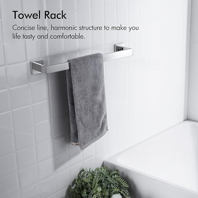 BANOLUX Towel Rack, 12-Inch Single Towel Bars for Bathroom, Towel Racks for Bathroom Wall Mounted SUS304 Stainless Steel Hand Towel Holder Organize Heavy Duty, Polished Chrome Towel Bar