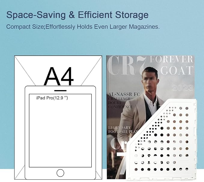 deli Collapsible Magazine File Holder 4 Vertical Compartment Binder Holder for Desk Organizer Adjustable Sturdy Binder Storage Organizer for Office School Home(White)-NeatNest