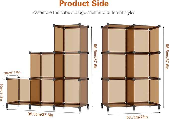 6-Cube Storage Organizer, Closet Organizer Storage Shelf Bookcase Bookshelf with Metal Hammer, Storage Cubes Organizer Cabinet for Kids, Closet, Bedroom, Bathroom, (11.8x11.8x11.8 inch)-NeatNest