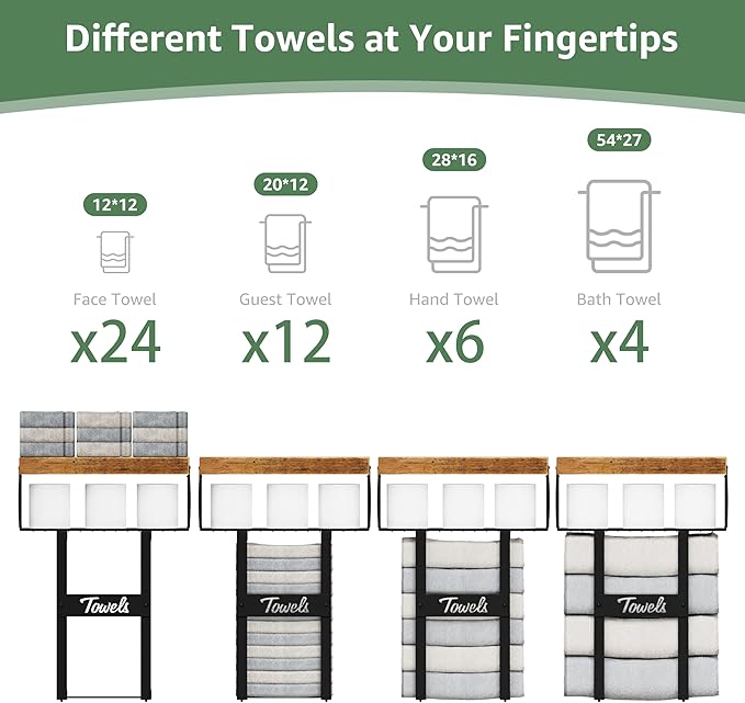 Bathroom Shelves Over Toilet - Floating Shelf for Wall Above Toilet Towels Holder Small Farmhouse Decor Shelves (15.7 inch, Set of 3, Rustic Brown)-NeatNest