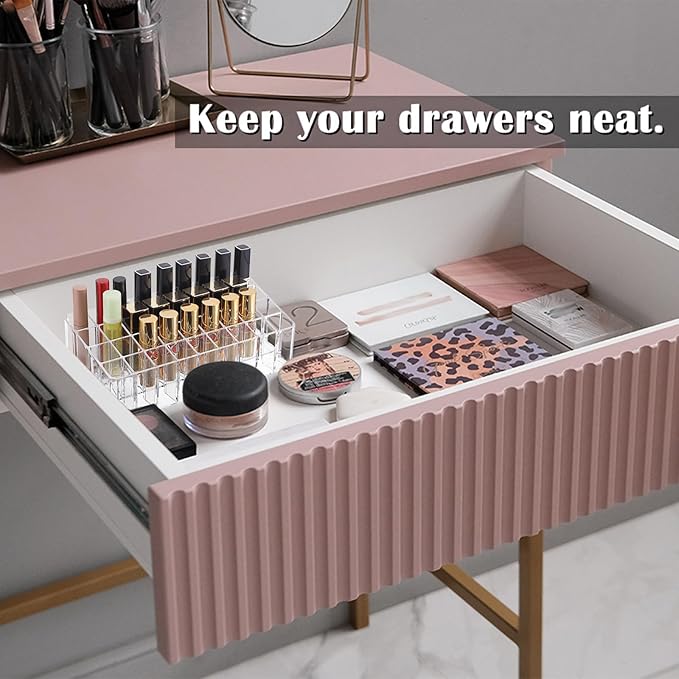 ELLDOO Rollerball Perfume Organizer, 36 Spaces Clear Acrylic Perfume Storage Holder Beauty Scent Holder, Makeup Lipgloss Lipstick Display Case-NeatNest