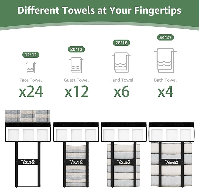 Bathroom Shelves Over Toilet - Floating Shelf for Wall Above Toilet Towels Holder Small Farmhouse Decor Shelves (15.7 inch, Set of 3, Black)-NeatNest