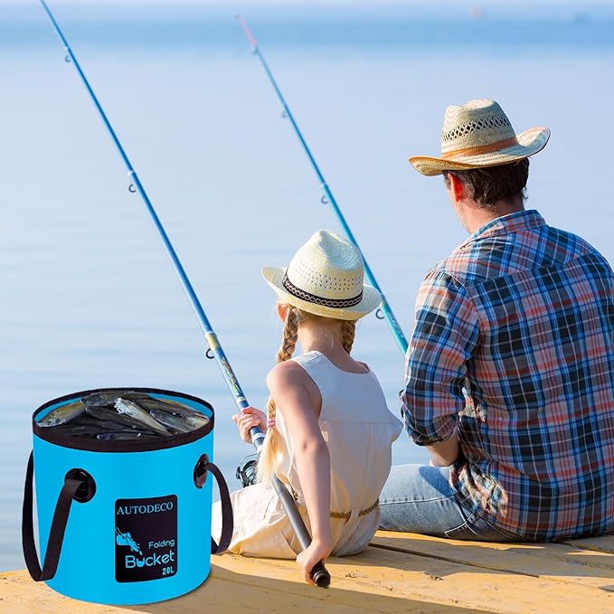AUTODECO 5 Gallon Collapsible Bucket Water Container Portable Wash Basin for Fishing Camping Car Washing Hiking 20L-NeatNest