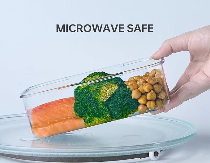 Felli Duo Loc Tritan Containers for Heating Food Microwave Safe Box, Airtight Food Storage for Fridge Freezer, On The Go Lunch Container for Adults for Weekly Meal Plan Picnic Travel (6pk)