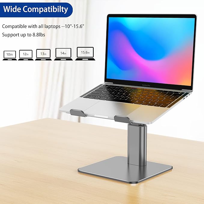 BESIGN LSX6N Laptop Stand, Ergonomic Adjustable Notebook Stand, Riser Holder Computer Stand Compatible with Air, Pro, Dell, HP, Lenovo More 10-15.6" Laptops, Gray-NeatNest