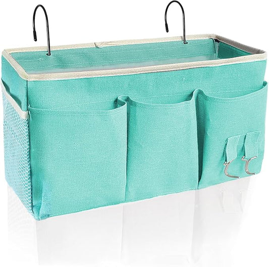 Bedside Caddy, Bedside Hanging Storage Organizer forBunk and Hospital Beds,College Dorm Bed,Can be Placed Glasses Books Mobile Phones(Green)-NeatNest