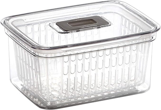 BINO | Produce Saver - 6.8 Cup/1.6L | Fridge Storage Containers for Fruits and Vegetables | Adjustable Air Vent, Removable Basket | BPA-Free Fridge Organizers-NeatNest