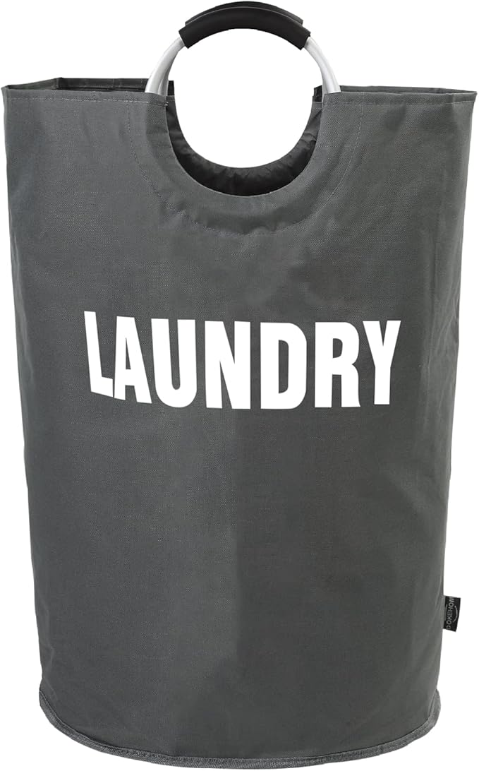 DOKEHOM 160L XX-Large Laundry Basket (7 Colors), Collapsible Laundry Bag, Foldable Laundry Hamper, Folding Washing Bin (Dark Grey, XXL)-NeatNest